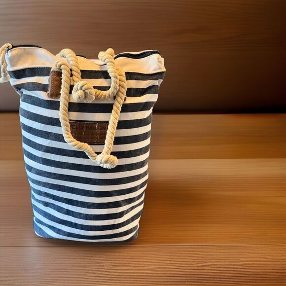 Helly Hansen Sportswear Tote Bag~ BLUE  AND WHITE STRIPES~ORIGINAL - Picture 1 of 5